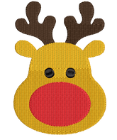 Christmas Reindeer Face: Embroidery Design - FineryEmbroidery